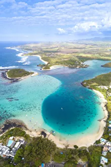 Aerial view of Blue Bay and Ile des deus cocos Aerial view of Blue Bay and Ile des deus cocos