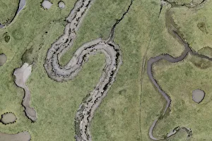 Aerial view of Llanrhidian Marsh on the Gower Peninsula, Wales, UK Aerial view of Llanrhidian Marsh on the Gower Peninsula, Wales, UK