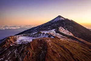 Aerial view of mount Teide and the Pico Viejo at dusk. Teide National Park Aerial view of mount Teide and the Pico Viejo at dusk. Teide National Park