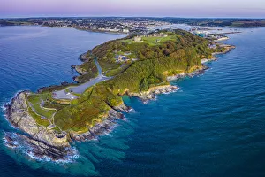 Prints of Aerial view over Pendennis Castle and Falmouth, Cornwall, England Aerial View Prints: Aerial View Print of Pendennis Castle and Falmouth, Cornwall