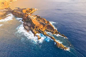 Aerial View of Punta de Teno lighthouse at sunset. Gran Canaria, Canary Islands, Spain Aerial View of Punta de Teno lighthouse at sunset. Gran Canaria, Canary Islands, Spain