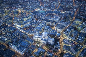 Aerial view over St. Pauls Cathedral, London, England Aerial view over St. Pauls Cathedral, London, England