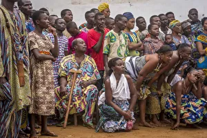 Africa, Benin, Ouidah. Spectators of a voodoo ceremony Africa, Benin, Ouidah. Spectators of a voodoo ceremony