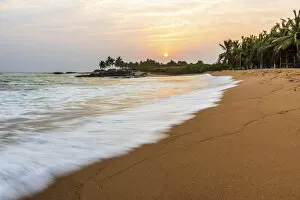 Related Images Collection: Africa, Ghana, Elmina and surroundings. A beach at sunset