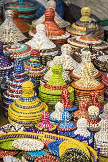 Dakar Collection: Africa, Senegal, Dakar. Handmade baskets on sale on the road towards Saint Louis