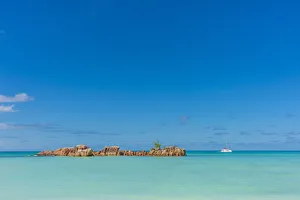 Africa, Seychelles, Praslin. Anse Volbert, rocks in the ocean Africa, Seychelles, Praslin. Anse Volbert, rocks in the ocean