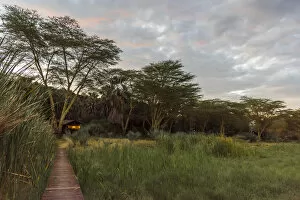 Lake Eyasi Collection: Africa, Tanzania, Lake Eyasi. Sunset at the Kisima Ngeda Lodge
