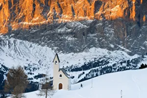 Alpine chapel at winter Europe, Italy, Trentino Alto Adige, Bolzano district, Gardena Alpine chapel at winter Europe, Italy, Trentino Alto Adige, Bolzano district, Gardena