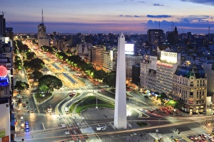 Argentina, Buenos Aires, Avenida 9 de Julio and Obelisk Argentina, Buenos Aires, Avenida 9 de Julio and Obelisk