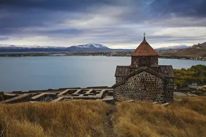 Armenia Monastery Prints: Armenia, Lake Seven, Sevanavank monastery