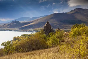 Armenia Landscape Prints: Armenia, Lake Seven, Sevanavank monastery