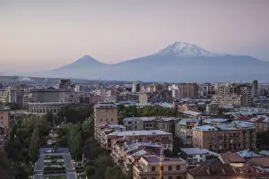 Prints of Armenia, Yerevan, View of Yerevan and Mount Ararat from Cascade Armenia Prints: Armenia Print: Yerevan and Mount Ararat from Cascade