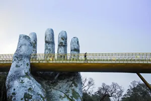 Asia, Southeast Asia, Vietnam, Danang, The Golden Bridge at the Ba Na resort, an old Asia, Southeast Asia, Vietnam, Danang, The Golden Bridge at the Ba Na resort, an old