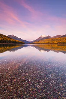 Autumn Colours Print on Bowman Lake, Glacier National Park