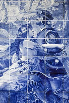 Azulejos (traditional painted tiles), Bucaco Palace Hotel, Bucaco National Forest Azulejos (traditional painted tiles), Bucaco Palace Hotel, Bucaco National Forest