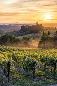 Badia a Passignano at sunset. Tavernelle Val di Pesa, Florence province, Tuscany, Italy Badia a Passignano at sunset. Tavernelle Val di Pesa, Florence province, Tuscany, Italy