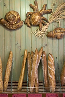 Baguettes in a Boulangerie, Sarlat, Dordogne, France Baguettes in a Boulangerie, Sarlat, Dordogne, France
