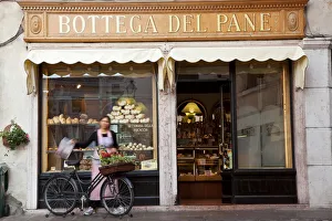 Bakery selling bread, cakes & pizza, Bassano del Grappa, Veneto, Italy Bakery selling bread, cakes & pizza, Bassano del Grappa, Veneto, Italy