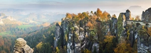 Bastei Bridge, Elbe Sandstone Mountains, Saxon Switzerland National Park, Germany Bastei Bridge, Elbe Sandstone Mountains, Saxon Switzerland National Park, Germany