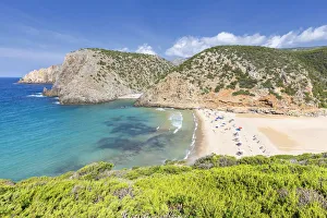 Beach of Cala Domestica from above, Iglesias, Sud Sardegna province, Sardinia, Italy Beach of Cala Domestica from above, Iglesias, Sud Sardegna province, Sardinia, Italy