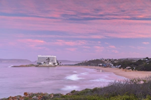 Beacon Island Resort and Hobie Beach at sunset, Plettenberg Bay, Western Cape, South Beacon Island Resort and Hobie Beach at sunset, Plettenberg Bay, Western Cape, South