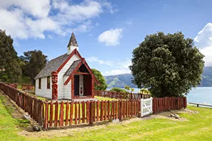 The beautiful little Onuku Church, Akaroa, Banks Peninsular, Canterbury, South Island The beautiful little Onuku Church, Akaroa, Banks Peninsular, Canterbury, South Island