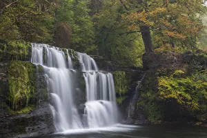 Beautiful waterfall on the Four Waterfalls Walk in the Brecon Beacons National Park Beautiful waterfall on the Four Waterfalls Walk in the Brecon Beacons National Park