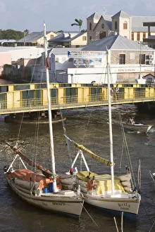 Belize, Belize City, Haulover Creek, Fishing boats near Swing Bridge Belize, Belize City, Haulover Creek, Fishing boats near Swing Bridge