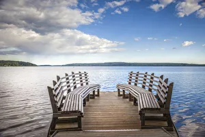 Benches on the banks of Lake MAA¤laren in Sigtuna, Stockholm County, Sweden Benches on the banks of Lake MAA¤laren in Sigtuna, Stockholm County, Sweden