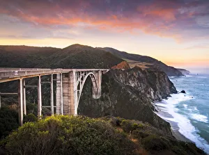 Images Dated 2019 March: Bixby Creek Bridge Print, Monterey Coast Highway