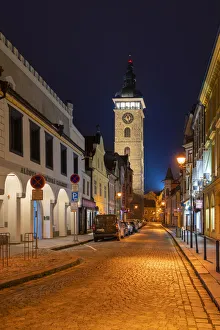 Black Tower Ceske Budejovice at night, South Bohemian Region, Czech Republic Black Tower Ceske Budejovice at night, South Bohemian Region, Czech Republic
