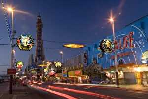 Blackpool Tower Illuminations Print, Lancashire, England