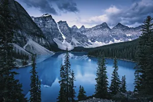 Blue Hour at Moraine Lake, Banff Lake Louise, Canadian Rockies, Canada Blue Hour at Moraine Lake, Banff Lake Louise, Canadian Rockies, Canada