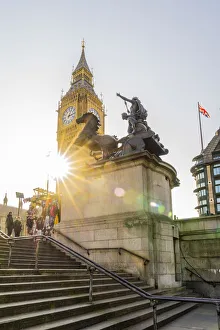 Boadicea Statue London Prints: Boadicea and Her Daughters statue and Big Ben