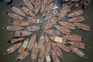 Boats shape like petals of a flower, Dhaka, Bangladesh Boats shape like petals of a flower, Dhaka, Bangladesh