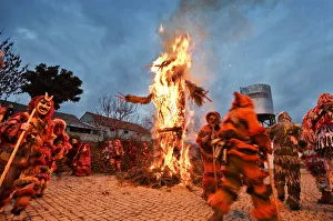 Bonfire made by the Caretos to celebrate the Winter Solstice. Salsas, Tras-os-Montes Bonfire made by the Caretos to celebrate the Winter Solstice. Salsas, Tras-os-Montes