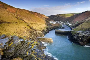 Boscastle harbour and village, viewed from Penally Hill Boscastle harbour and village, viewed from Penally Hill