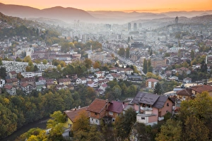 Prints of Bosnia and Herzegovina, Sarajevo, View of Sarajevo City Bosnia And Herzegovina Prints: Sarajevo City Print