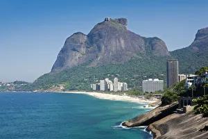 Brazil, Rio de Janeiro state, Rio de Janeiro city, the Pedra da Gavea with Sao Conrado Brazil, Rio de Janeiro state, Rio de Janeiro city, the Pedra da Gavea with Sao Conrado