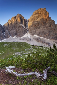 The Brenta Crozzon and the Tosa peak at sunrise, Adamello Brenta natural park, Trentino Alto Adige The Brenta Crozzon and the Tosa peak at sunrise, Adamello Brenta natural park, Trentino Alto Adige