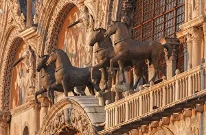 bronze horses of saint mark, Basilica San Marco, St Marks Square, Venice, Veneto bronze horses of saint mark, Basilica San Marco, St Marks Square, Venice, Veneto