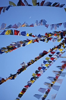 Kathmandu Landmarks Prints: Buddhist prayer flags