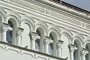 Prints of Detail of a building in Town Hall square. Old Town, a Unesco World Heritage Site. Vilnius, Lithuania Vilnius Prints: Vilnius Town Hall Square Print