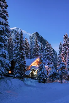 Cabin in Winter, Banff National Park, Alberta, Canada Cabin in Winter, Banff National Park, Alberta, Canada