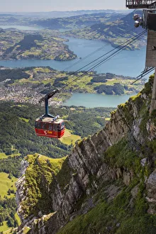 Cable car at the top of Pilatus, Luzern Canton, Switzerland Cable car at the top of Pilatus, Luzern Canton, Switzerland