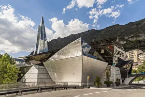 Prints of Caldea Spa complex is the largest in Europe, Andorra La Vella, Andorra Images Dated 2017 September: Caldea Spa Complex Print, Andorra La Vella
