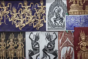 Cambodia, Siem Reap, The Old Market, Display of Artwork Cambodia, Siem Reap, The Old Market, Display of Artwork