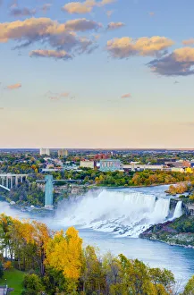 Canada, Ontario and USA, New York State, Niagara Falls, American Falls and Bridal Canada, Ontario and USA, New York State, Niagara Falls, American Falls and Bridal