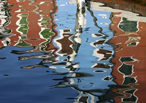 Canal reflections, Burano, Veneto region, Italy Canal reflections, Burano, Veneto region, Italy