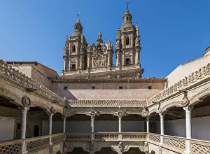 Casa de las Conchas with La Clerecia church in the background, Salamanca, Castile Casa de las Conchas with La Clerecia church in the background, Salamanca, Castile